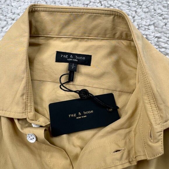 Rag & Bone Diana Poplin Button Up Shirt Oversized Yellow NEW - Picture 9 of 14